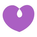 Purple Minimalist Heart Icon with Water Drop Shape Royalty Free Stock Photo